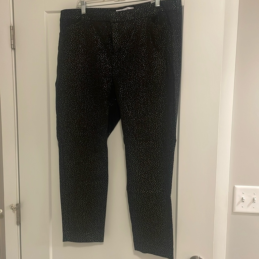 Old Navy Black Gold Metallic Polka Dot Pixie High Rise Pants